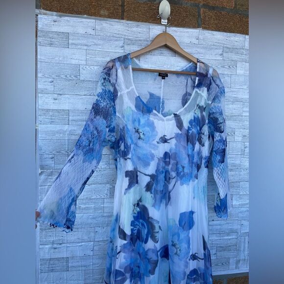 KOMAROV Floral Charmeuse & Lace Cocktail  women’s dress size 3X - Picture 4 of 16